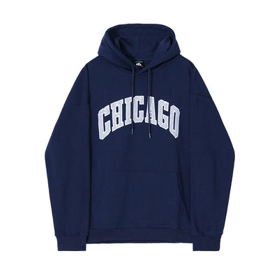 CHICAGO logo hooded sweater　    Or391