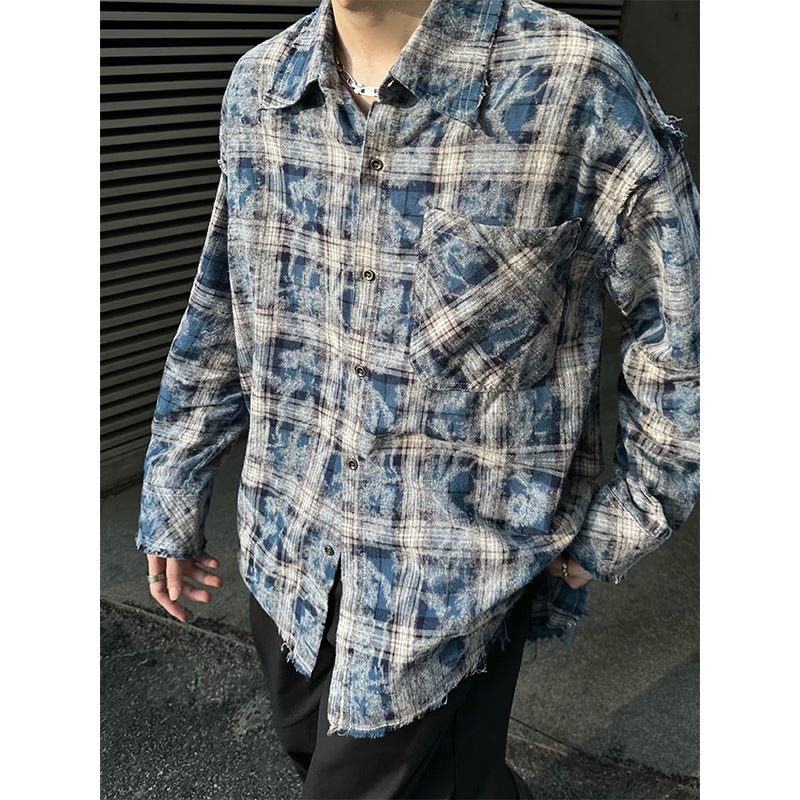 Check pattern contrast shirt or1924 - ORUN