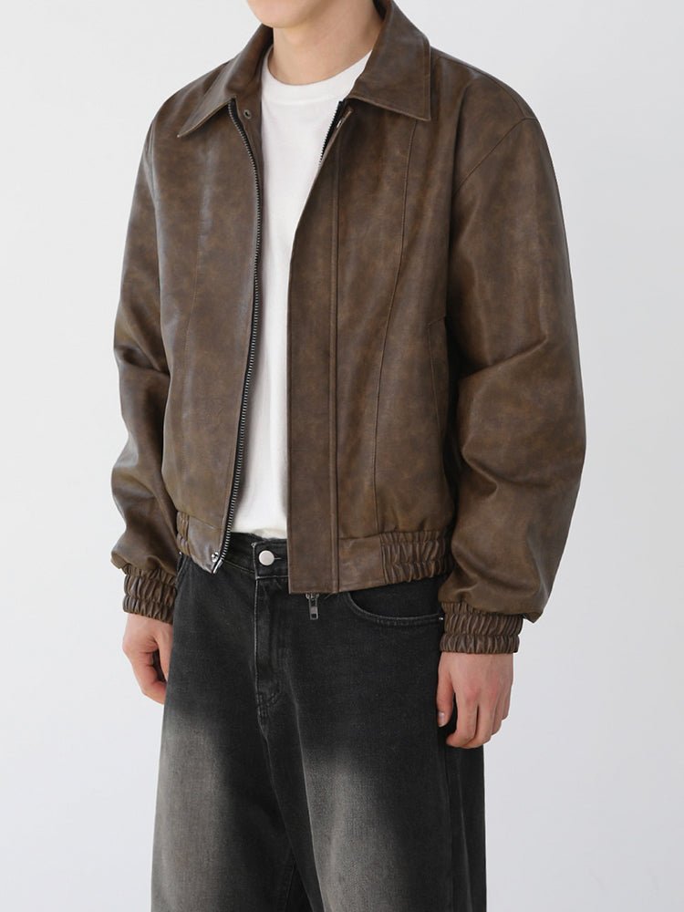 Collar leather jacket or2763 - ORUN