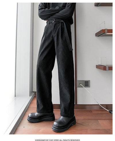 Corduroy Straight Belt Slacks or2354 - ORUN