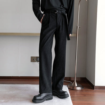 Corduroy Straight Belt Slacks or2354 - ORUN