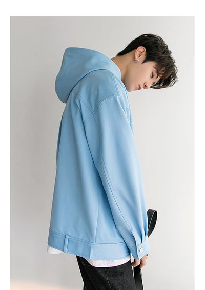 Denim long -sleeved hoodie or1931 - ORUN