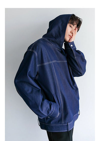 Denim long -sleeved hoodie or1931 - ORUN