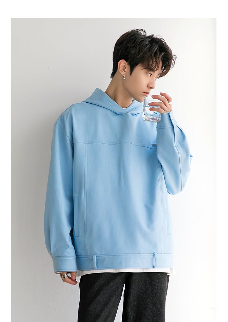 Denim long -sleeved hoodie or1931 - ORUN