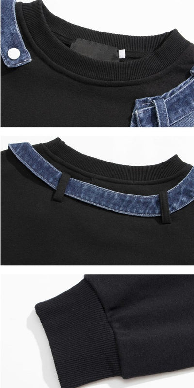 Denim Panel Sweat T -shirt or2209 - ORUN