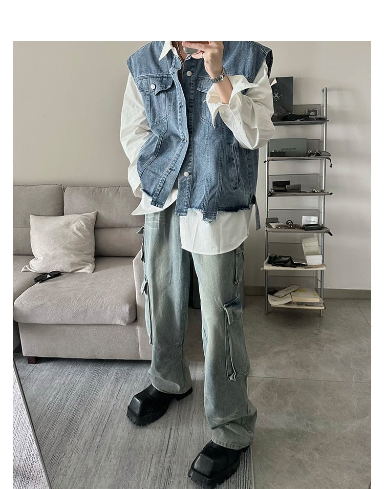 Fake Two Piece Denim Jacket or1928 - ORUN