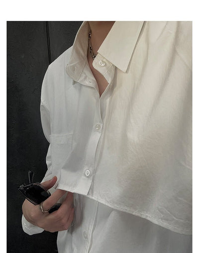 Fake Two Piece Long Sleeve Shirt or1831 - ORUN