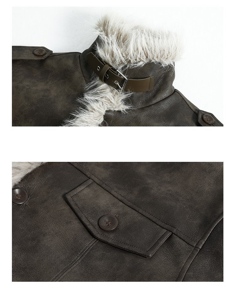 Fur leather jacket or2232 - ORUN