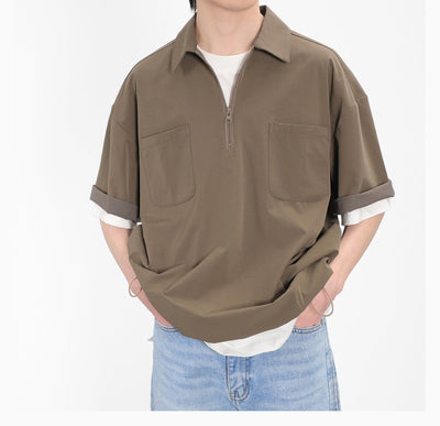 Half zip cargo T -shirt or1526 - ORUN