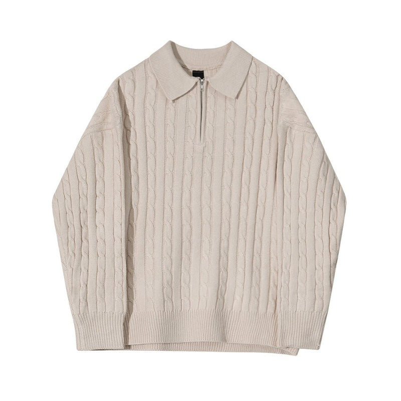Half zip knit polo shirt or2056 - ORUN