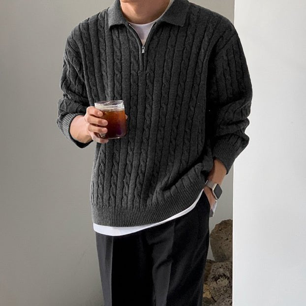 Half zip knit polo shirt or2056 - ORUN
