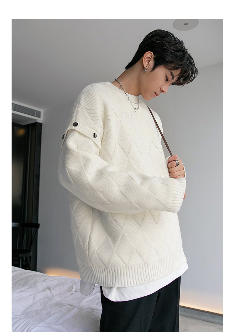 Land neck design knit sweater or2522 - ORUN