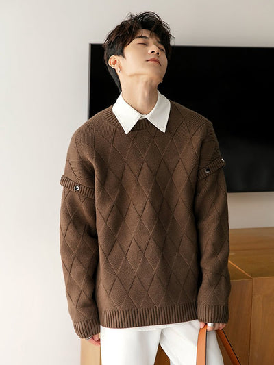 Land neck design knit sweater or2522 - ORUN