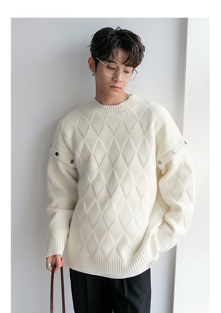 Land neck design knit sweater or2522 - ORUN