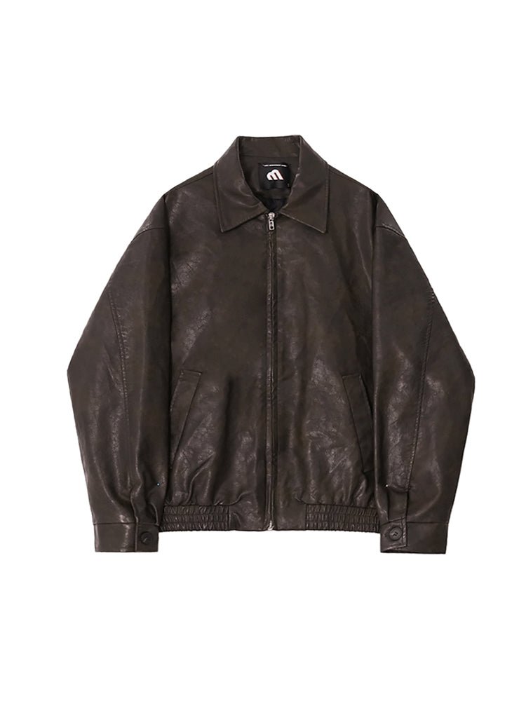 Leather jacket with collar or2767 - ORUN