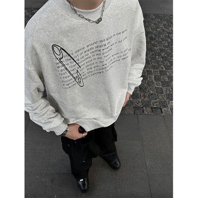 Letter print long sleeve sweatshirt or1985 - ORUN