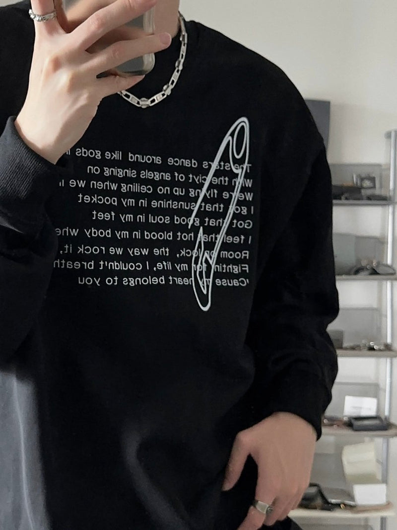 Letter print long sleeve sweatshirt or1985 - ORUN