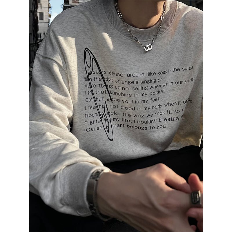 Letter print long sleeve sweatshirt or1985 - ORUN