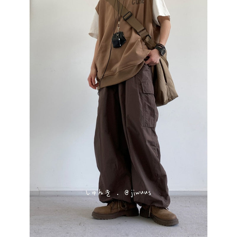 Looswide leg cargo pants or2635 - ORUN