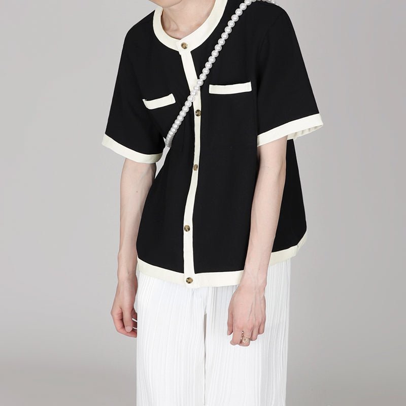 Monotone short sleeve cardigan or1377 - ORUN