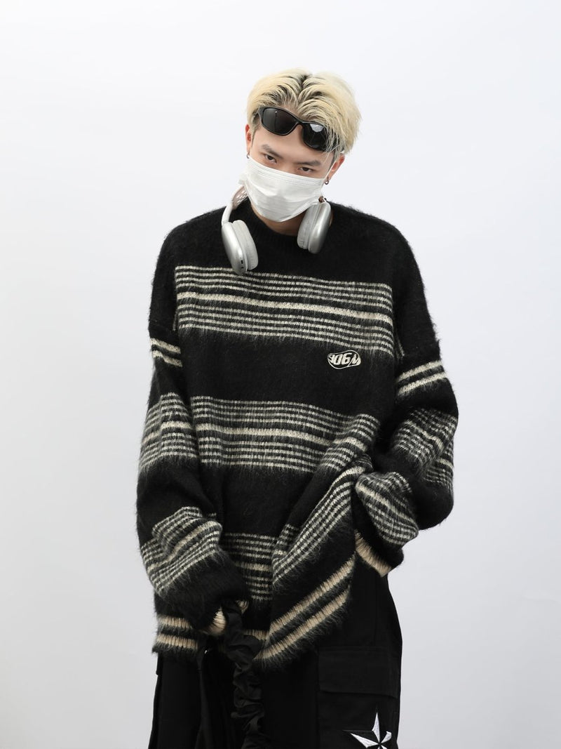 Over -size border sweater or2208 - ORUN