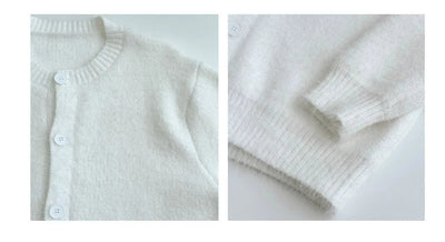 Round neck knit cardigan or2679 - ORUN