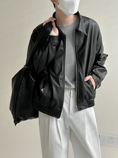 Short length leather zipper jacket or2715 - ORUN