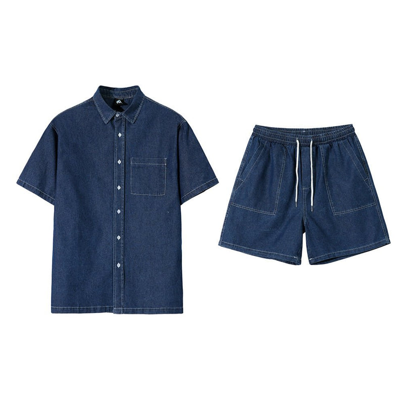 Short -sleeved denim shirt shorts or1647 - ORUN