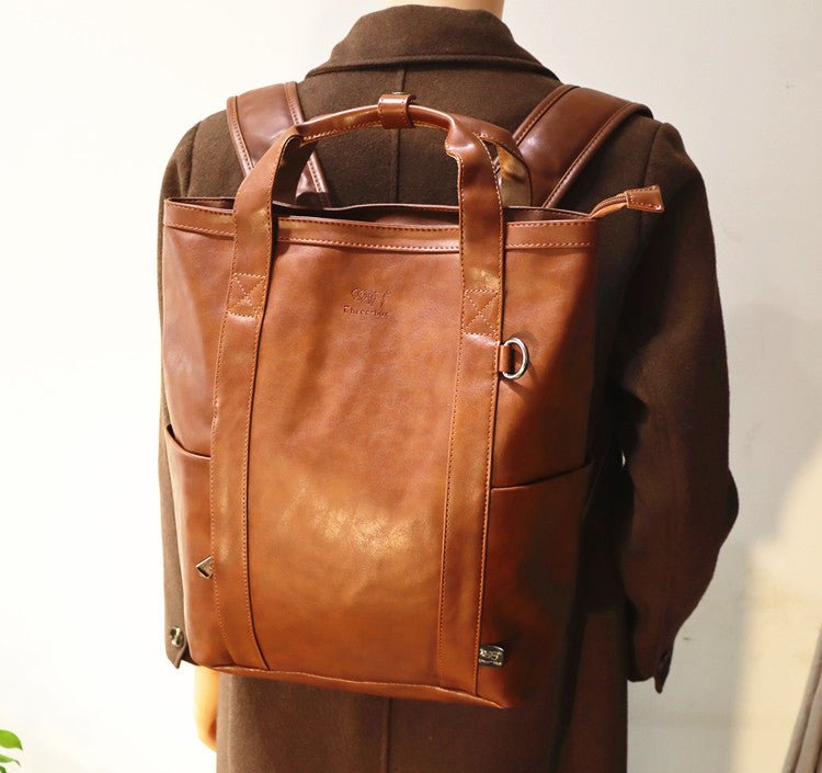 Square leather rucksack or2466 - ORUN