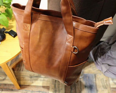 Square leather rucksack or2466 - ORUN