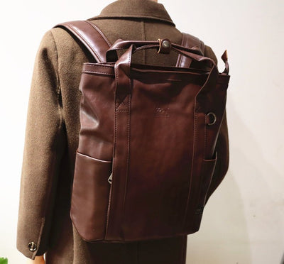 Square leather rucksack or2466 - ORUN