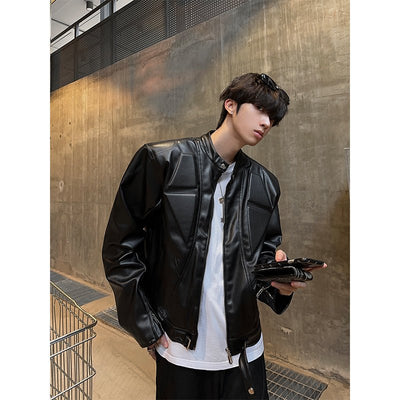 Stand collar leather down jacket or2429 - ORUN