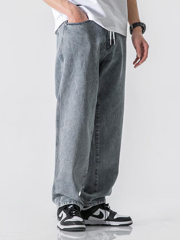 Straight Drape Washed Denim Jeans - ORUN