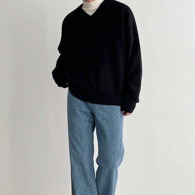 V neck knit sweater or2836 - ORUN